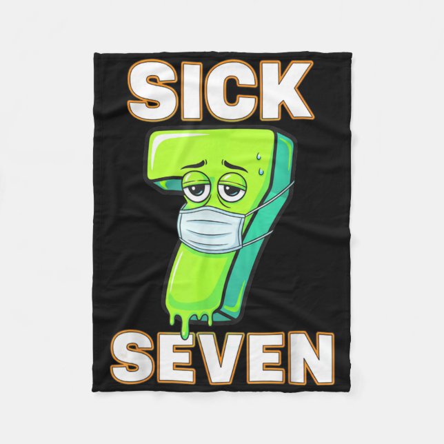 Sick Seven Meme Tee Six Seven Fun Wordplay Drip De Fleecefilt (Framsidan)
