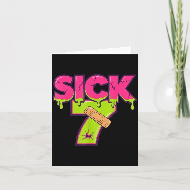 Sick Seven Meme Tee Six Seven Fun Wordplay Drip  Kort (Framsida)