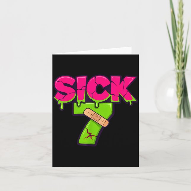 Sick Seven Meme Tee Six Seven Fun Wordplay Drip  Kort (Framsida)
