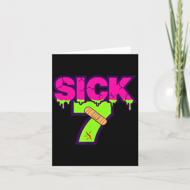 Sick Seven Meme Tee Six Seven Fun Wordplay Drip  Kort (Framsida)