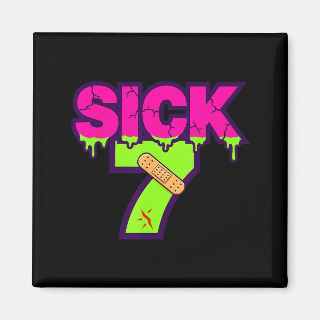 Sick Seven Meme Tee Six Seven Fun Wordplay Drip  Magnet (Framsidan)