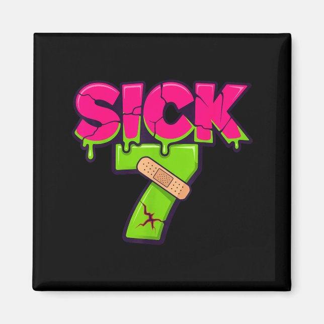 Sick Seven Meme Tee Six Seven Fun Wordplay Drip  Magnet (Framsidan)