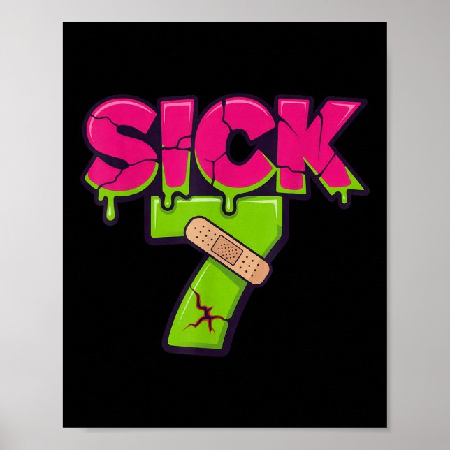 Sick Seven Meme Tee Six Seven Fun Wordplay Drip  Poster (Framsidan)