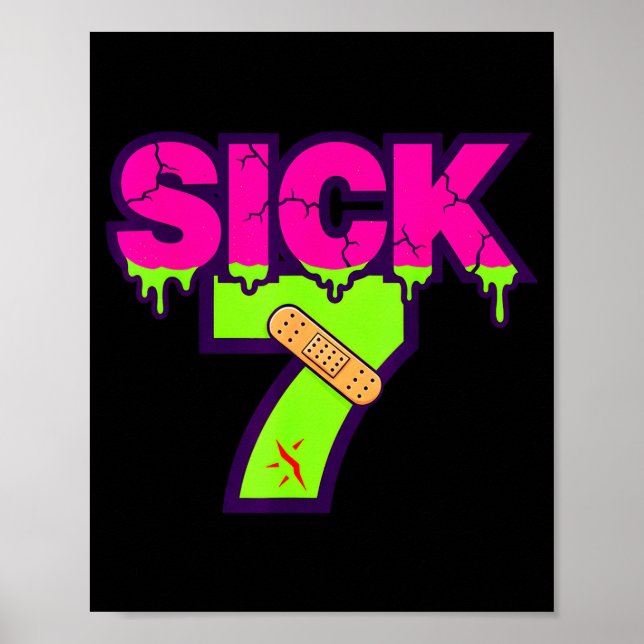 Sick Seven Meme Tee Six Seven Fun Wordplay Drip  Poster (Framsidan)
