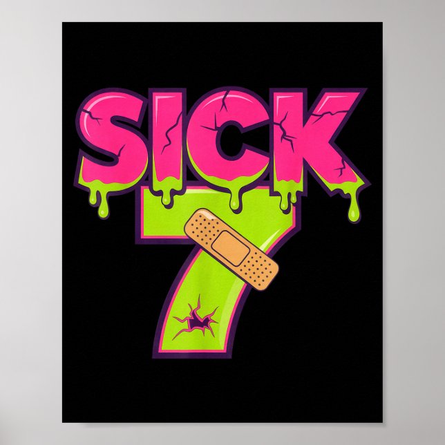 Sick Seven Meme Tee Six Seven Fun Wordplay Drip  Poster (Framsidan)