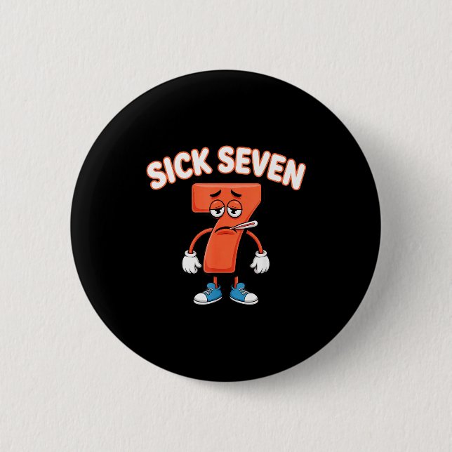 Sick Seven Meme Tee Six Seven Fun Wordplay  Knapp (Framsida)