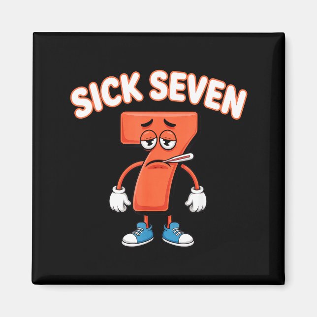 Sick Seven Meme Tee Six Seven Fun Wordplay  Magnet (Framsidan)