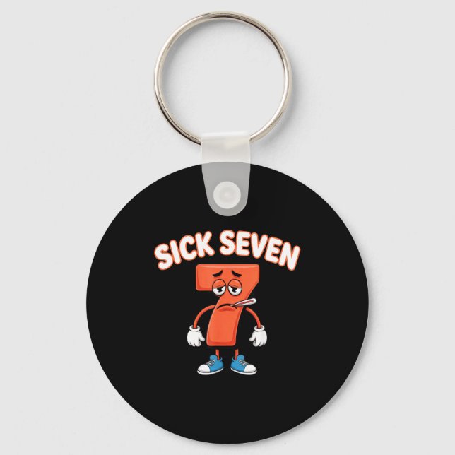 Sick Seven Meme Tee Six Seven Fun Wordplay  Nyckelring (Framsida)
