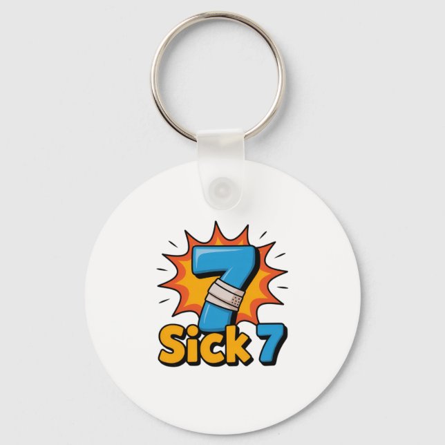 Sick Seven Meme Tee Six Seven Fun Wordplay  Nyckelring (Framsida)