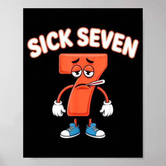 Sick Seven Meme Tee Six Seven Fun Wordplay  Poster (Framsidan)