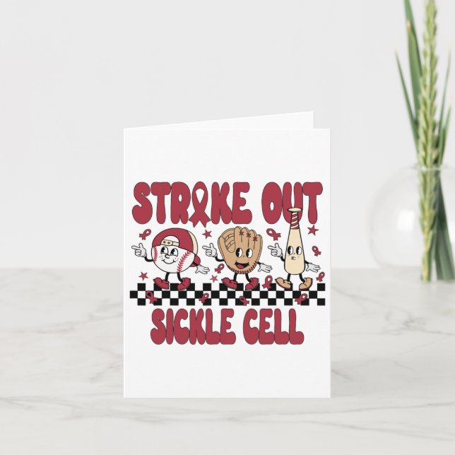 Sicka Cell Support Squad Baseball-Strejka ut Kort (Framsida)