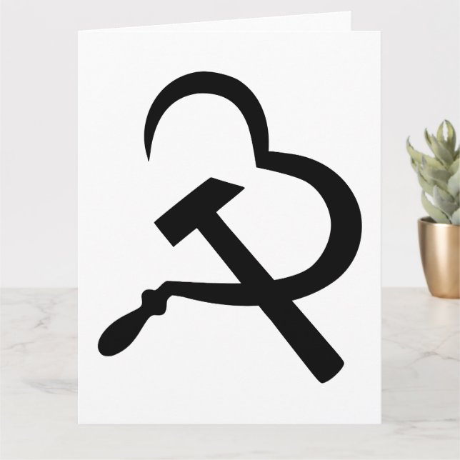 Sickel och hammer, hjärta, Kärlek, kommunism Kort (Liten växt)