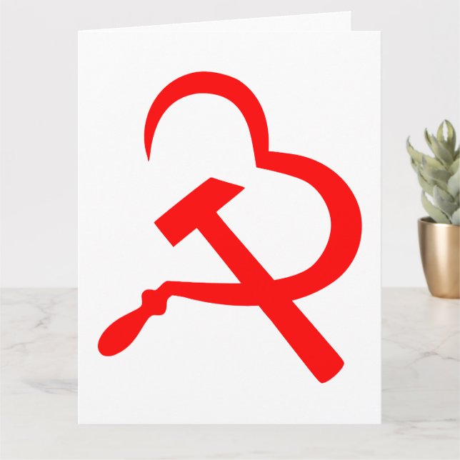 Sickel och hammer, hjärta, Kärlek, kommunism Kort (Liten växt)