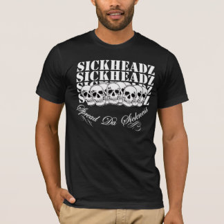 Sickheadz mörk dräktskalle T T-shirt