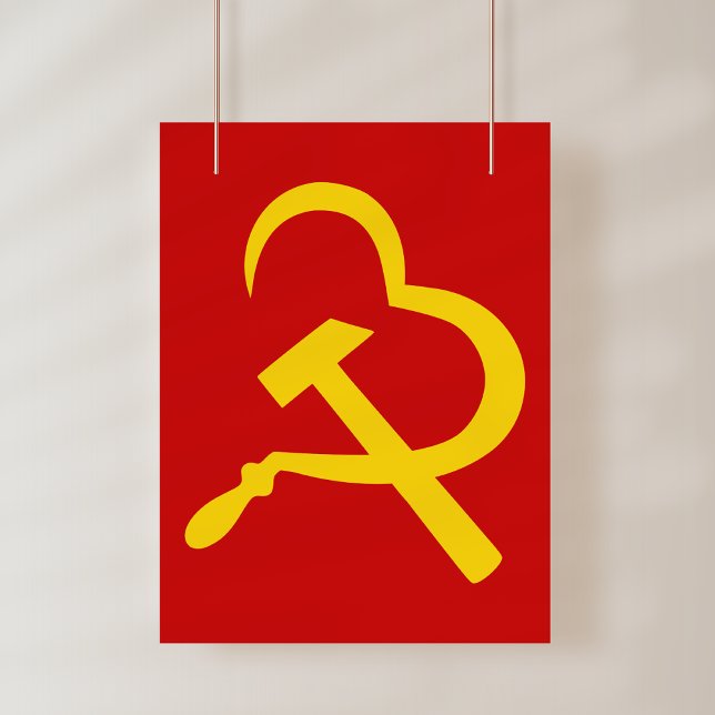 Sickle And Hammer, Heart, Love, Communism Poster (Skapare uppladdad)