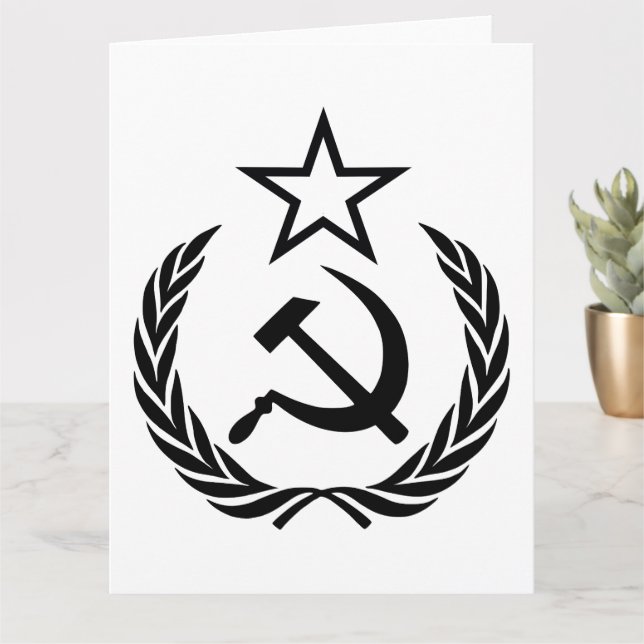 Sickle and Hammer, Sovjetunionen, CCCP, kommunism Kort (Liten växt)
