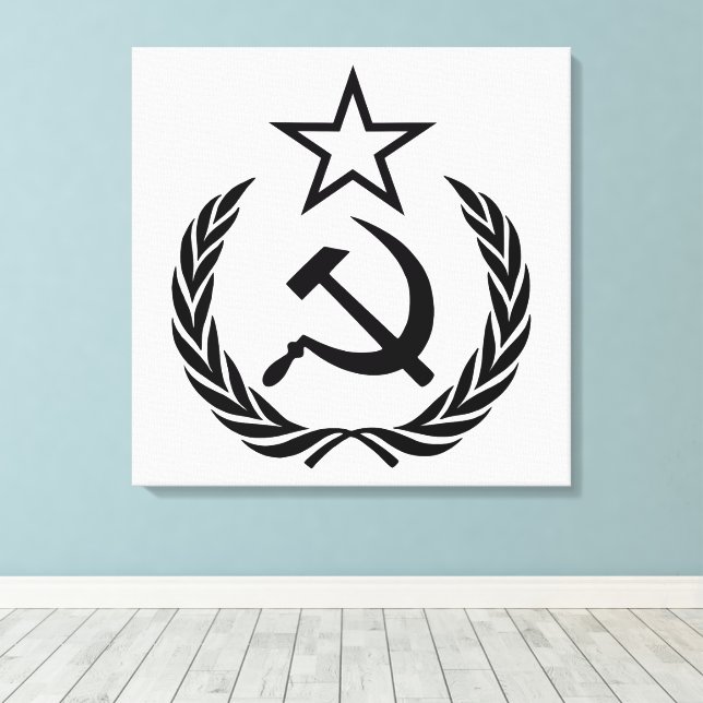 Sickle And Hammer, USSR, CCCP, Communism Canvastryck (Insitu (trägolv))