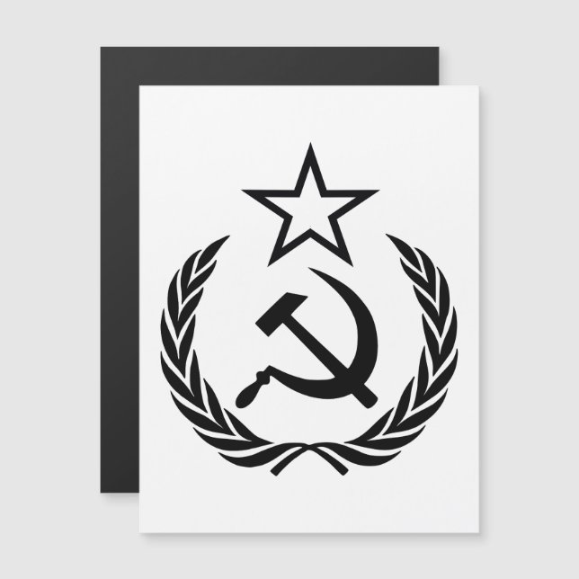 Sickle And Hammer, USSR, CCCP, Communism Magnetisk Inbjudningskort (Fram/baksida)