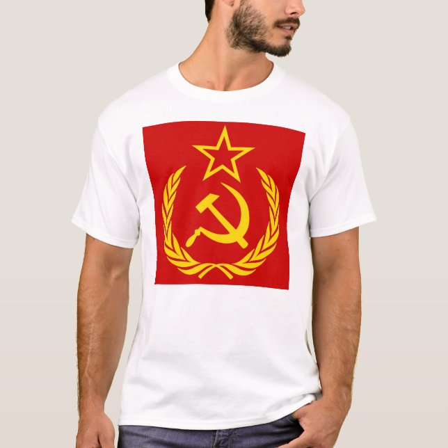 Sickle And Hammer, USSR, CCCP, Communism T Shirt (Framsida)