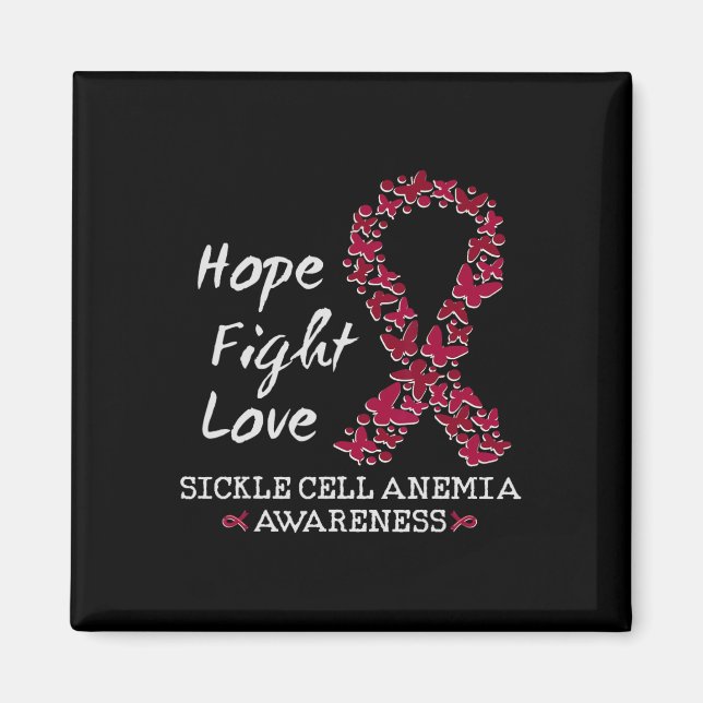 Sickle Cell Anemia Awareness Month Hope Fight Kärl Magnet (Framsidan)