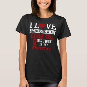 Sickle Cell Anemia Awareness Ribbon Hans Fight T Shirt