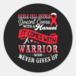 Sickle Cell Anemia Awareness Support Warrior Red R Runt Klistermärke