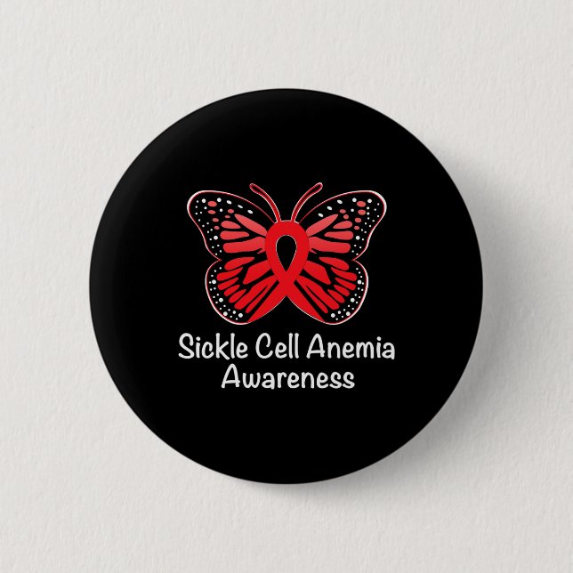 Sickle Cell Anemia Awareness Warriare Support Red  Knapp (Framsida)