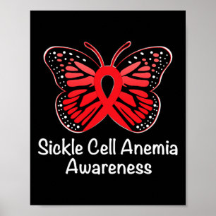 Sickle Cell Anemia Awareness Warriare Support Red Poster