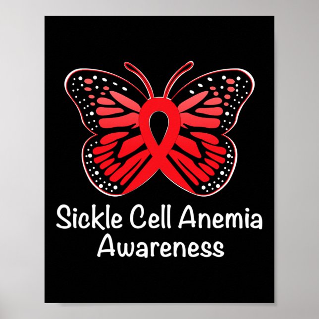 Sickle Cell Anemia Awareness Warriare Support Red  Poster (Framsidan)