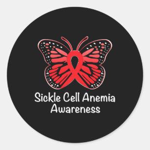Sickle Cell Anemia Awareness Warriare Support Red Runt Klistermärke