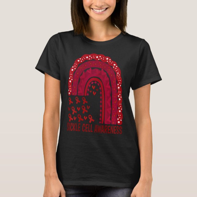 Sickle Cell Anemia Survivor Support Squad Burgundy T Shirt (Framsida)