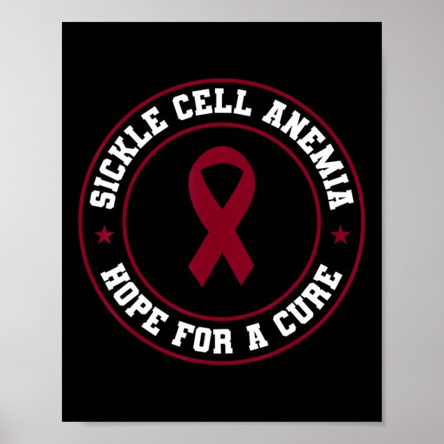 Sickle Cell Anemia Warrior Scd Burgundy Awareness Poster (Framsidan)