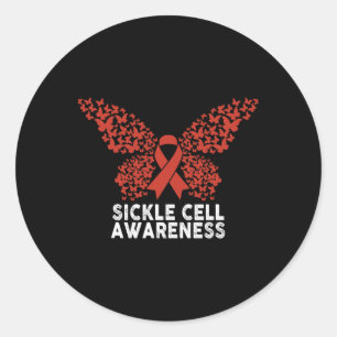 Sickle Cell Awareness Butterfly Sickle Cell Warrio Runt Klistermärke