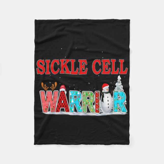 Sickle Cell Awareness för jul Fleecefilt (Framsidan)