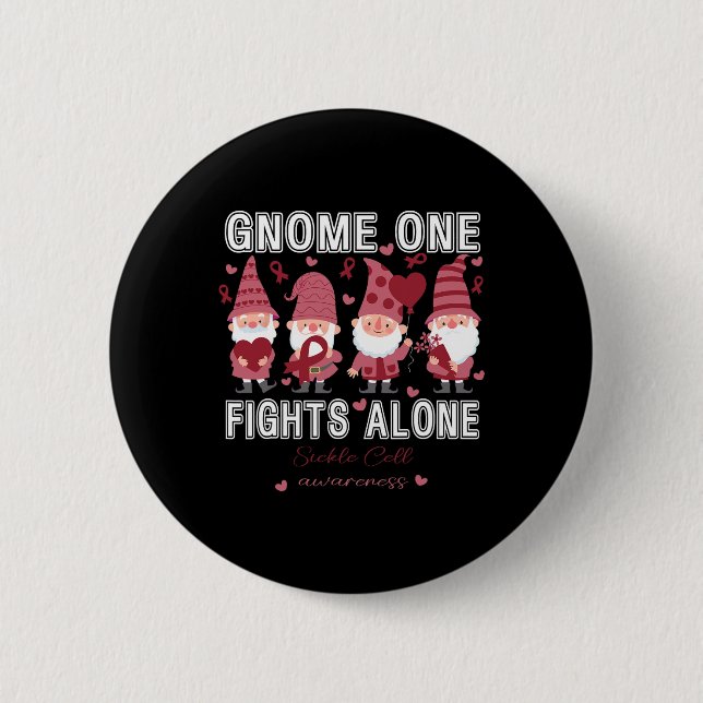 Sickle Cell Awareness Gnome One Fight Ensam Sickl Knapp (Framsida)