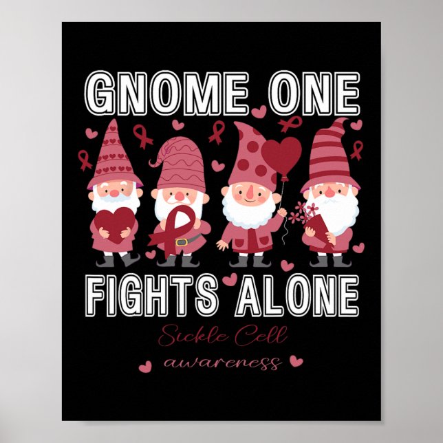 Sickle Cell Awareness Gnome One Fight Ensam Sickl Poster (Framsidan)