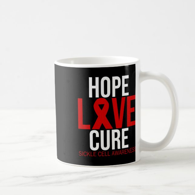 Sickle Cell Awareness Hope Kärlek Cure Burgundy Ri Kaffemugg (Höger)
