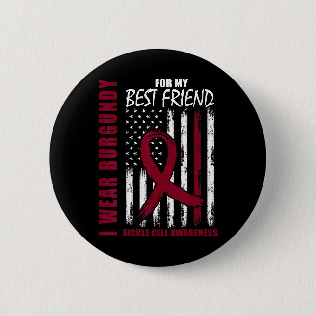 Sickle Cell Awareness Shirt Best Friend Burgundy F Knapp (Framsida)