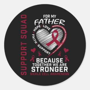 Sickle Cell Awareness Shirt Far Support Group D Runt Klistermärke