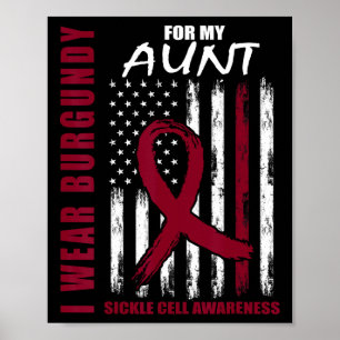Sickle Cell Awareness Shirt Moster I Bära Burgundy Poster