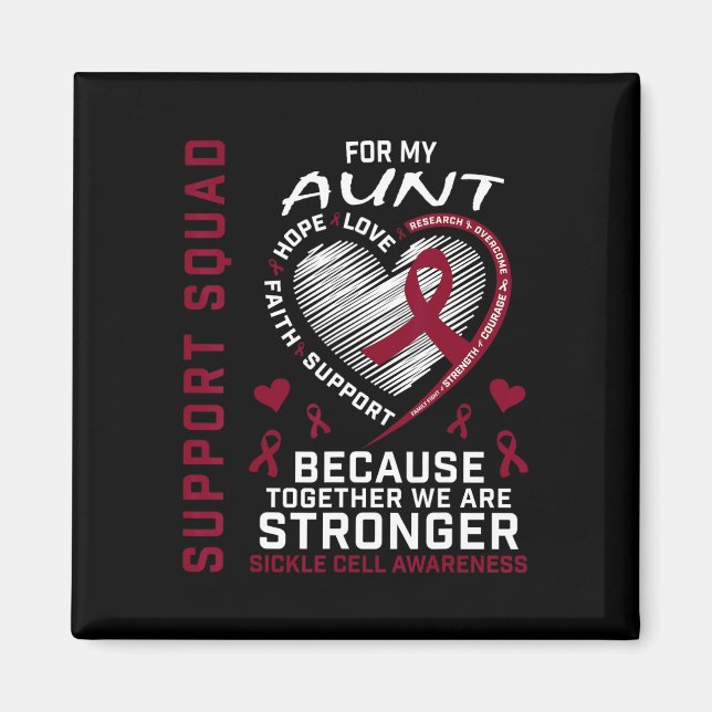 Sickle Cell Awareness Shirt Moster Support Squad G Magnet (Framsidan)