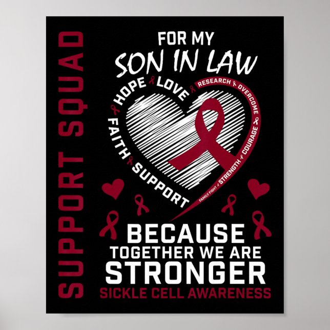 Sickle Cell Awareness Shirt Son in Law Support Gro Poster (Framsidan)