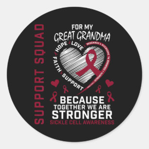 Sickle Cell Awareness Shirt Underbar Grandma Group Runt Klistermärke