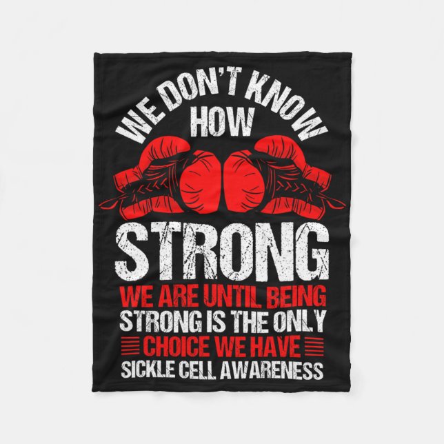 Sickle Cell Awareness Strong Choice Burgundy Ribbo Fleecefilt (Framsidan)