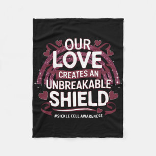 Sickle Cell Awareness Unbryable Shield Burgundy Fleecefilt