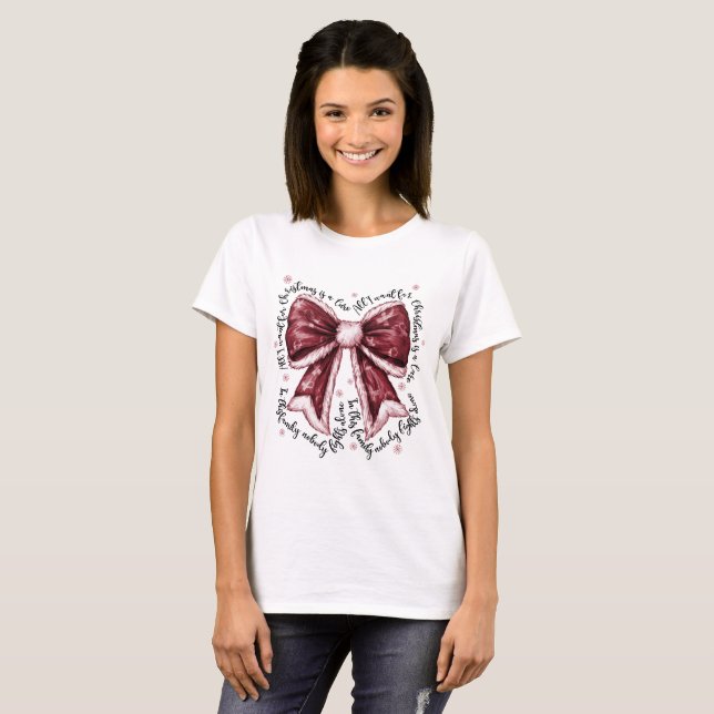 Sickle Cell Cure-julklapp - Bow Shirt T (Hel framsida)