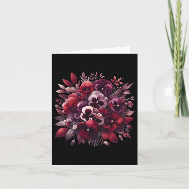 Sickle Cell Disease Burgundy Blommigt Pansy Awarne Kort (Framsida)