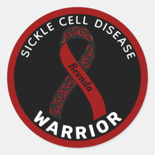 Sickle Cell Disease Warrior Ribbon Black Runt Klistermärke