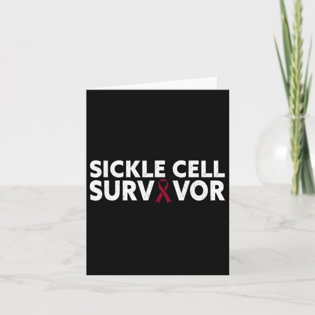 Sickle Cell Survivor - Awareness Month Burgundy Ri Kort (Framsida)