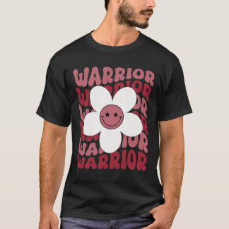 Sickle Cell Warrior Groovy Smiling Flower Burgundy T Shirt
